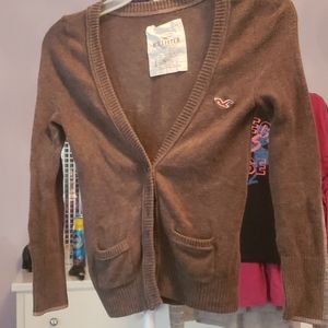 Hollister Brown Cardigan